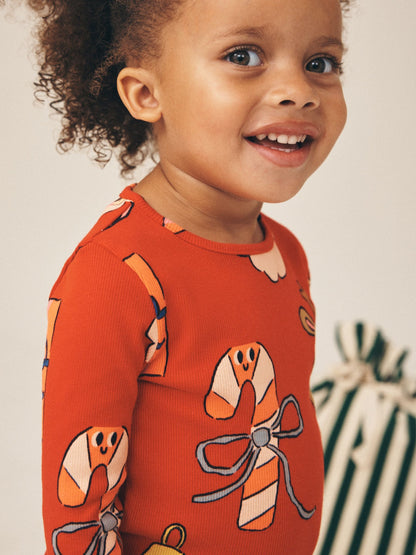 Christmas Red Long Sleeve Ribbed Top (3mths-7yrs) - image 2