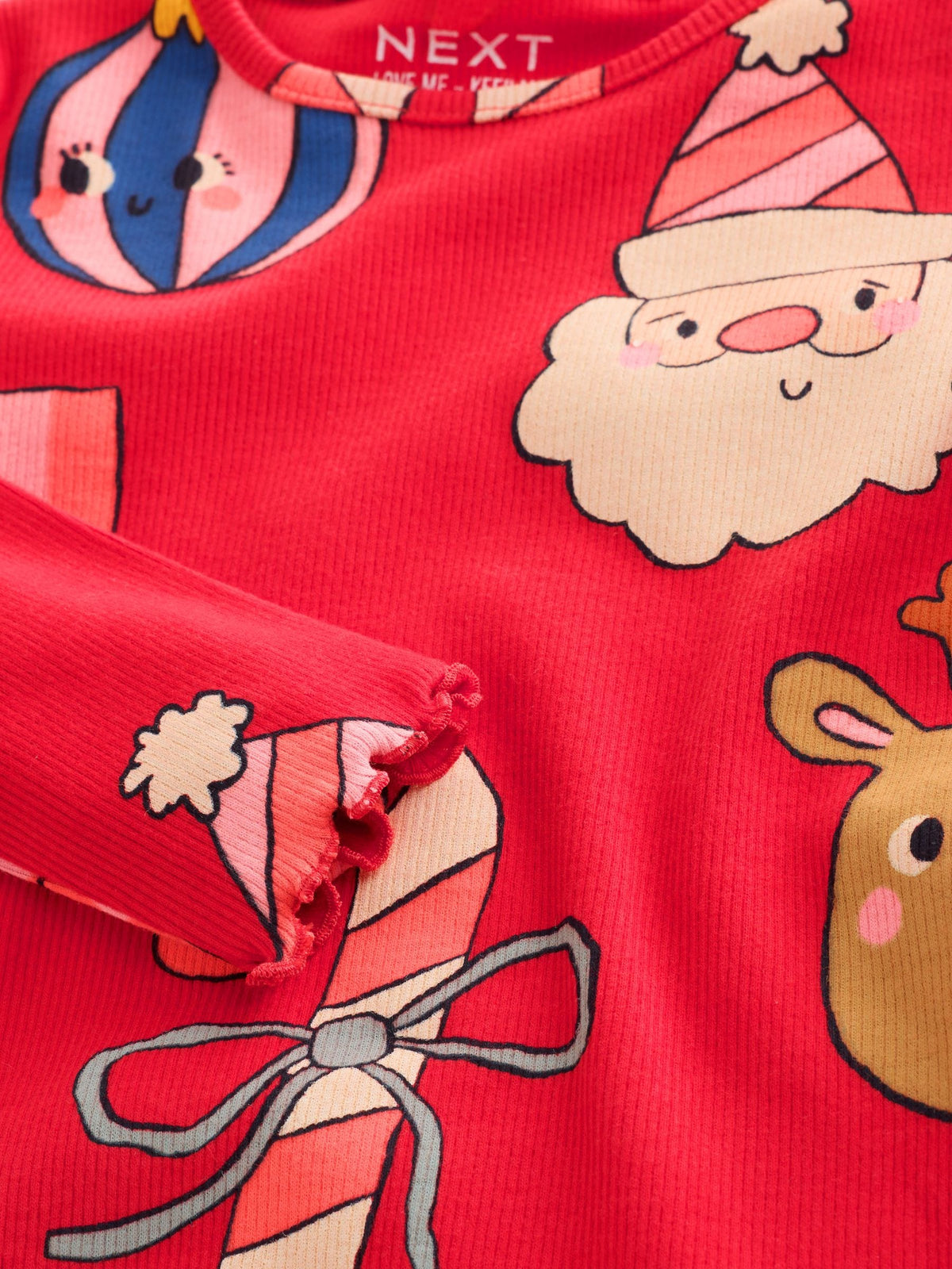 Christmas Red Long Sleeve Ribbed Top (3mths-7yrs) - image 6