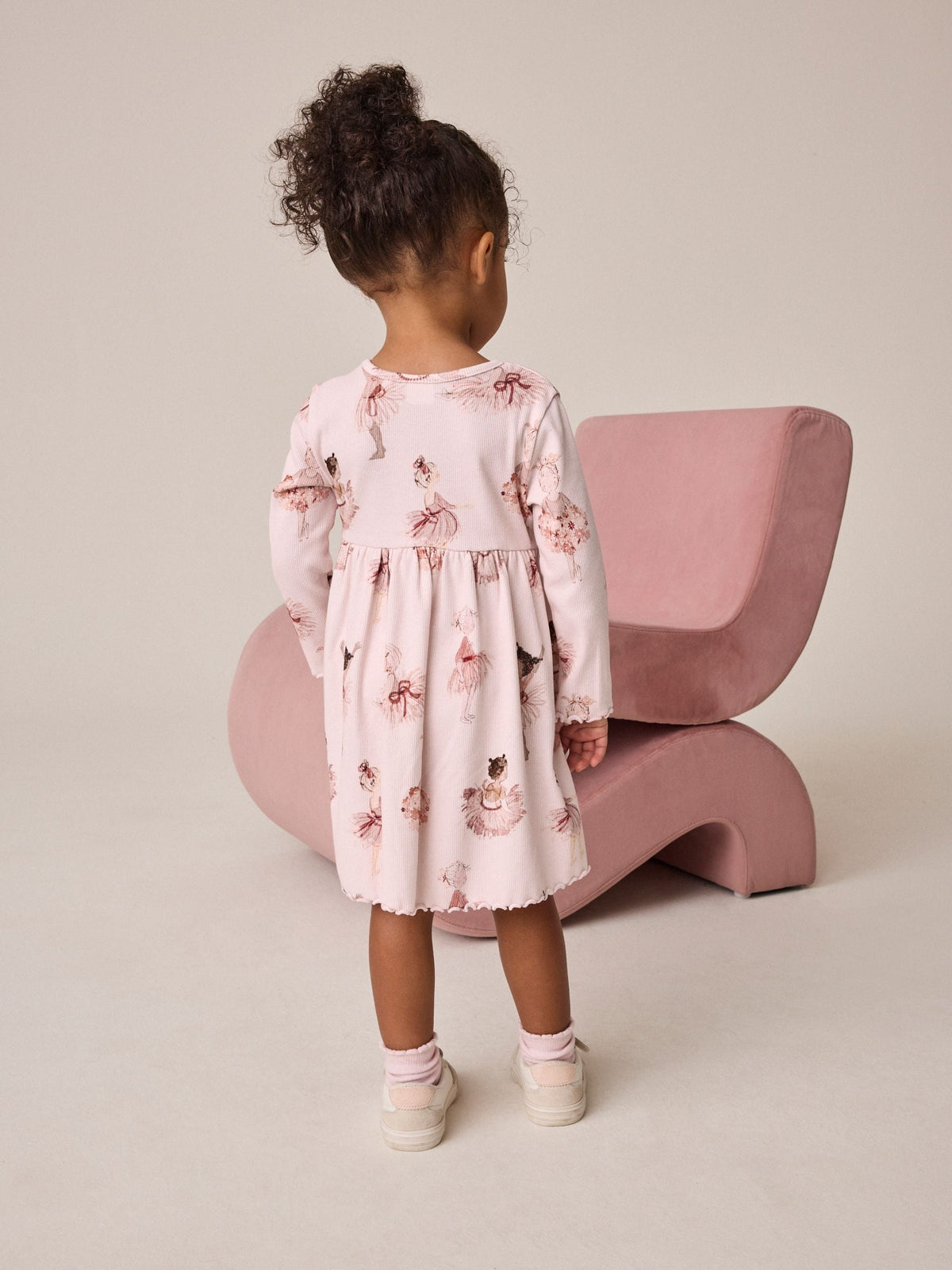 Dsiney Kidz - Pink Long Sleeve Ribbed Dress (3mths-7yrs) image 3