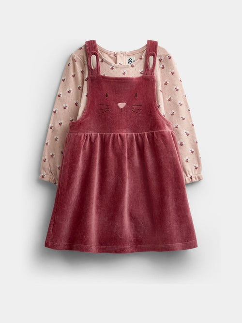 Dsiney Kidz - Jojo Maman Bébé Pink Bunny Velour Dress Set image 1