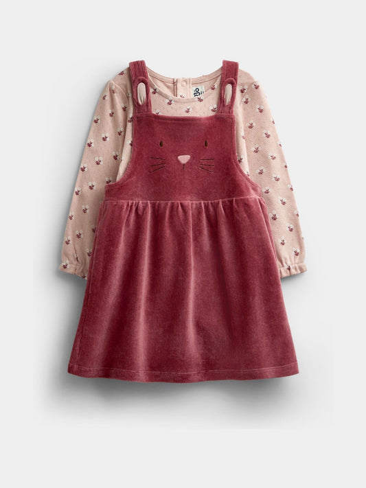 Dsiney Kidz - Jojo Maman Bébé Pink Bunny Velour Dress Set image 1