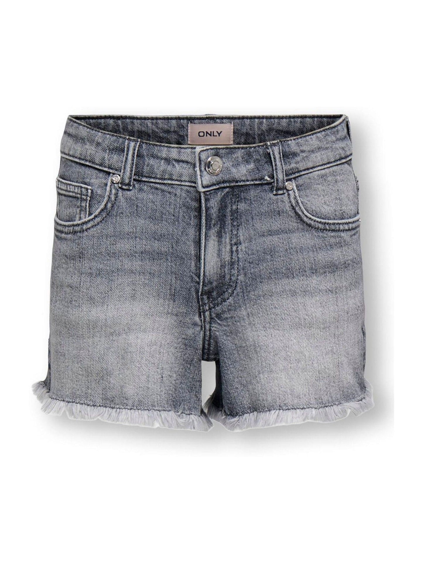 Dsiney Kidz - ONLY KIDS Grey Vintage Wash Denim Shorts With Raw Hem image 5