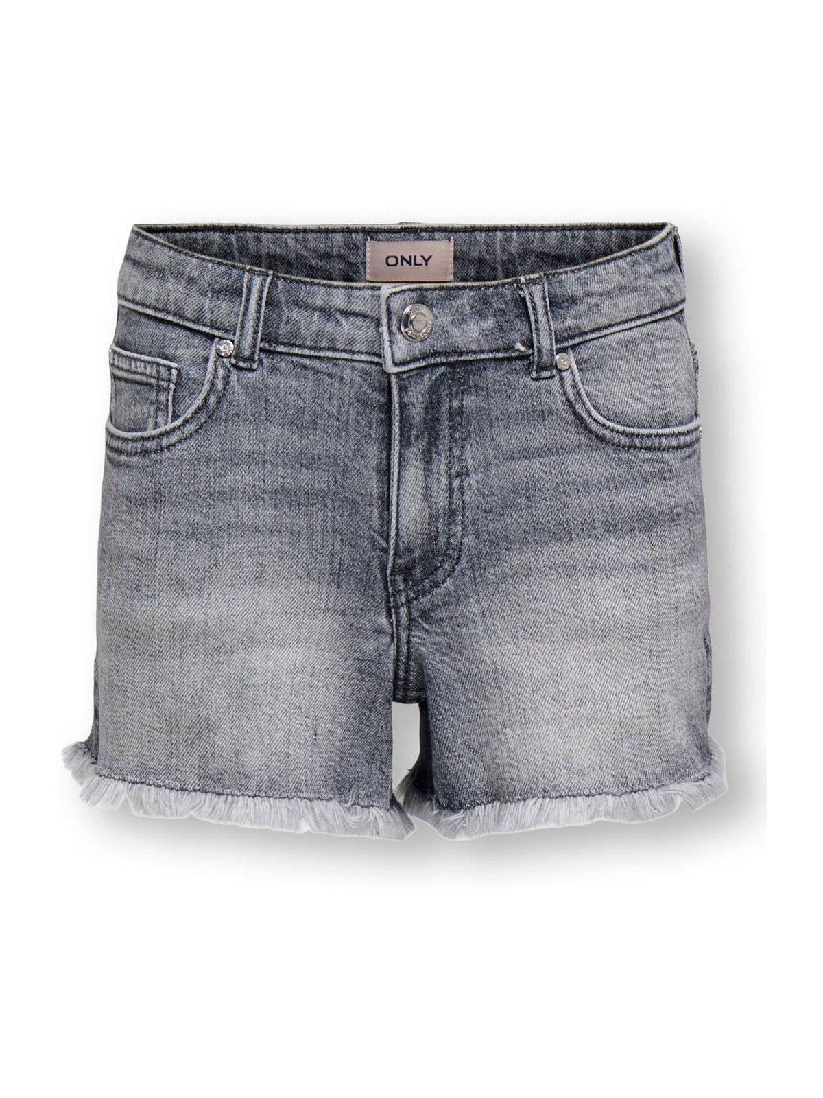 Dsiney Kidz - ONLY KIDS Grey Vintage Wash Denim Shorts With Raw Hem image 5