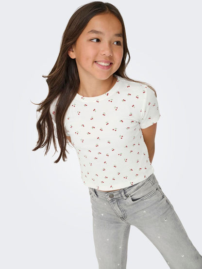 Dsiney Kidz - ONLY KIDS White Cherry Printed Short Sleeved Baby T-Shirt image 2