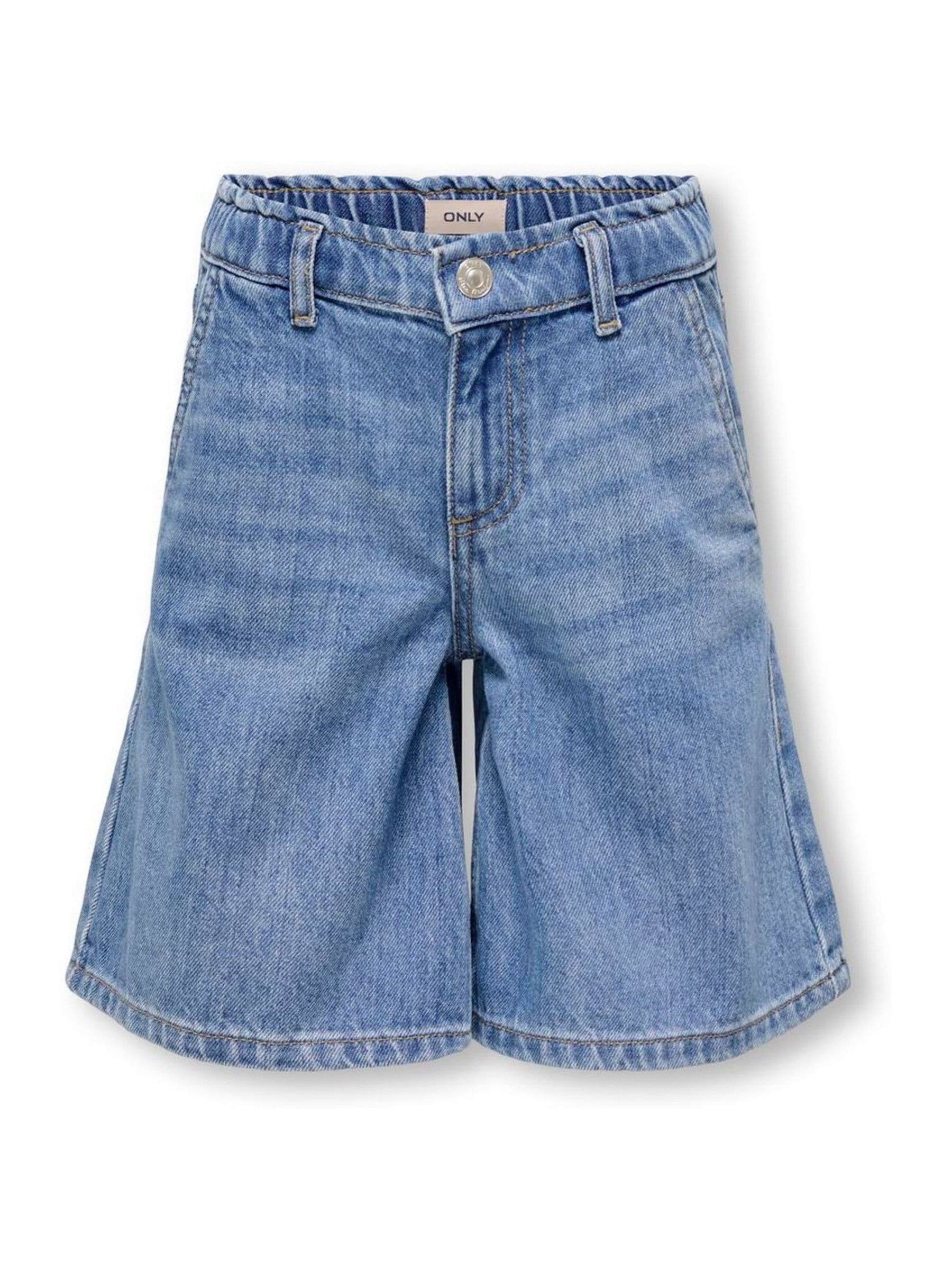 Dsiney Kidz - ONLY KIDS Blue Elasticed Waist Wide Fit Bermuda Denim Shorts image 4