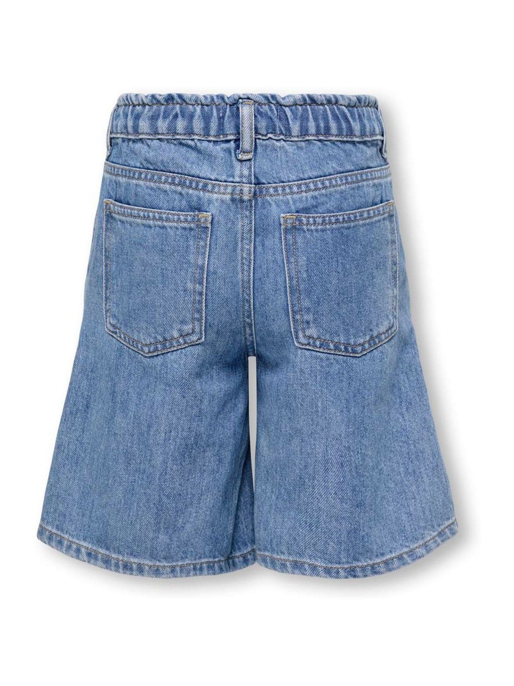 Dsiney Kidz - ONLY KIDS Blue Elasticed Waist Wide Fit Bermuda Denim Shorts image 5