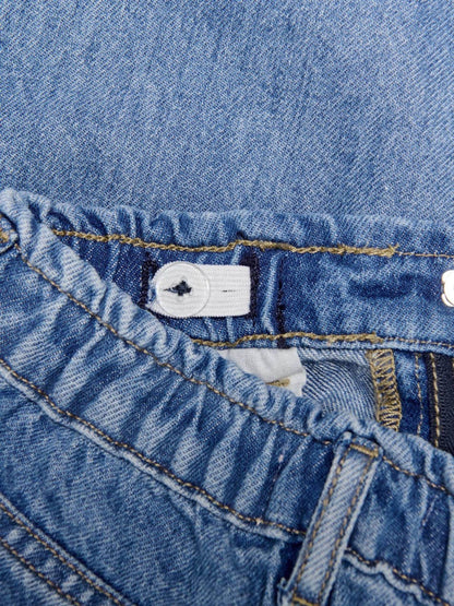 Dsiney Kidz - ONLY KIDS Blue Elasticed Waist Wide Fit Bermuda Denim Shorts image 6