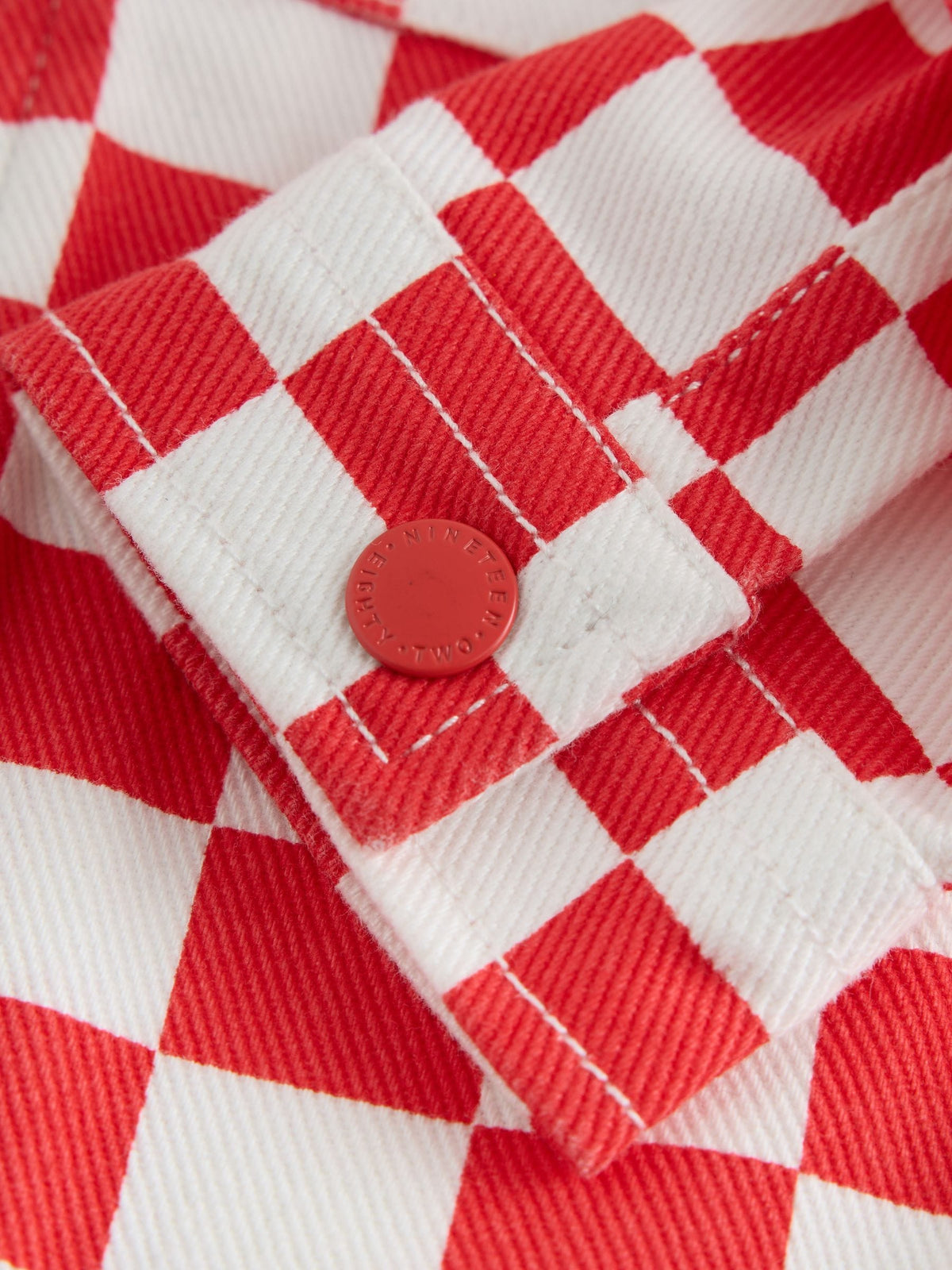 Red/Ecru Checkerboard Long Sleeve Zip Up Overshirt (3mths-7yrs) - image 8