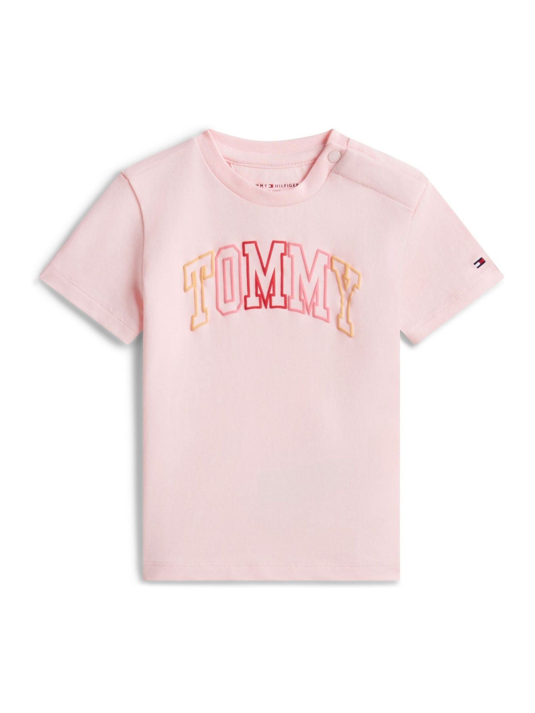 Tommy Hilfiger Pink Outline Logo Jersey T-Shirt image 1