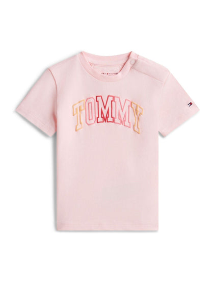 Tommy Hilfiger Pink Outline Logo Jersey T-Shirt image 1