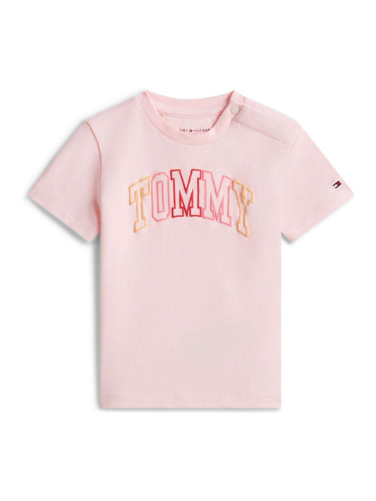 Tommy Hilfiger Pink Outline Logo Jersey T-Shirt image 1