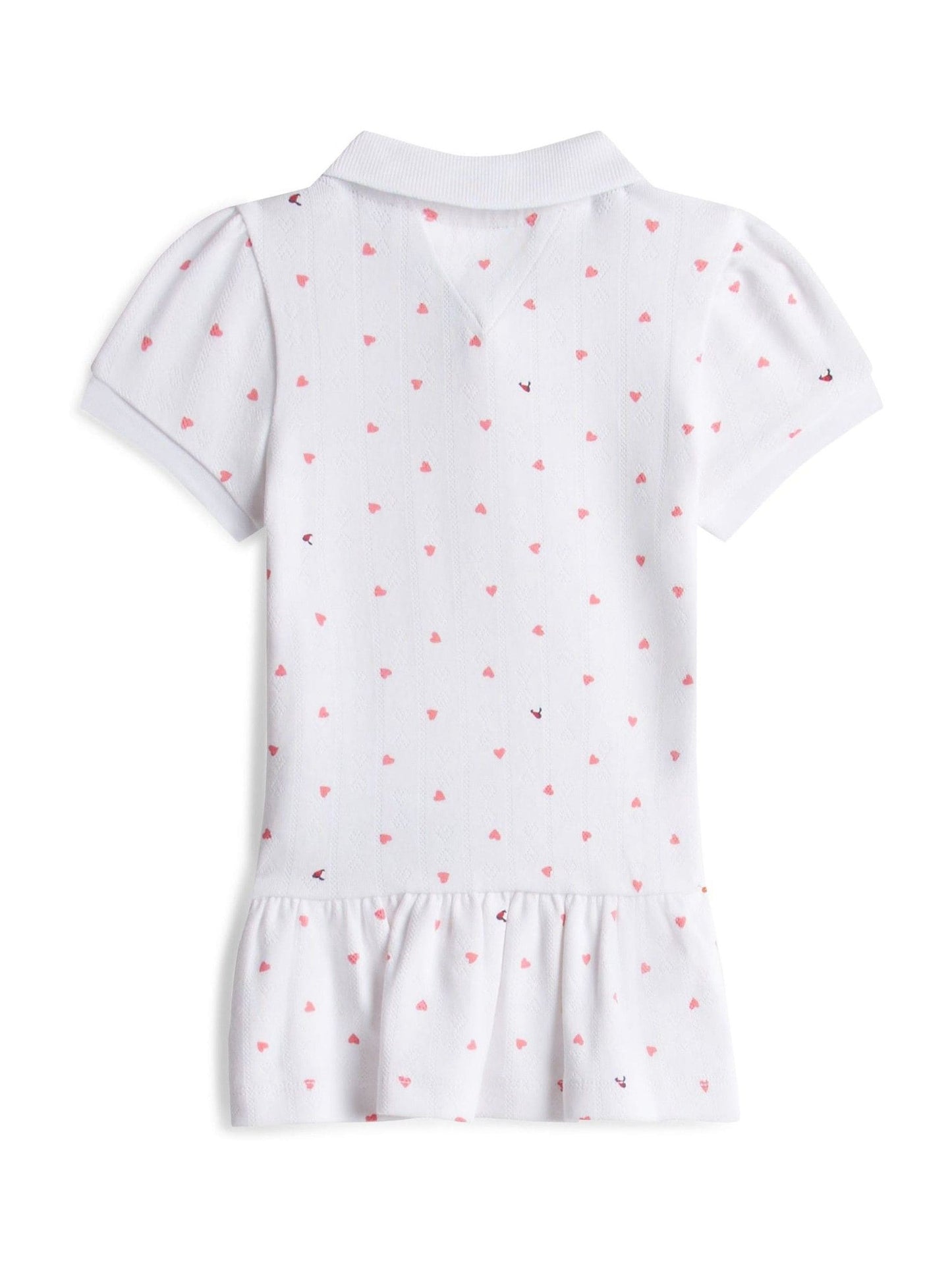 Tommy Hilfiger White Heart Print Pointelle Polo Dress image 2