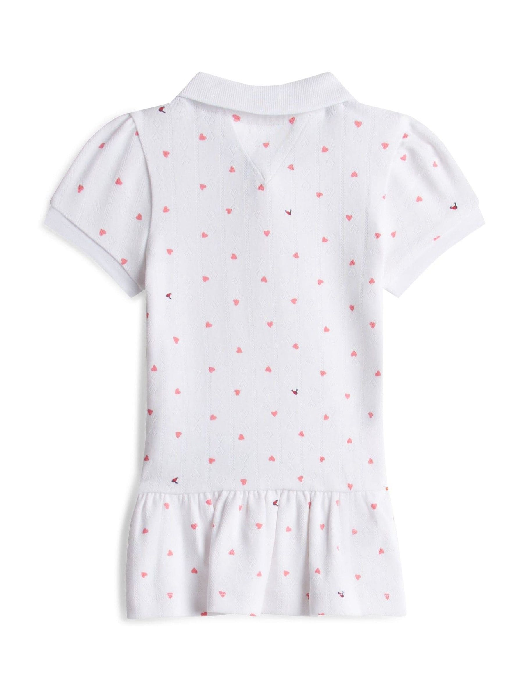 Tommy Hilfiger White Heart Print Pointelle Polo Dress image 2