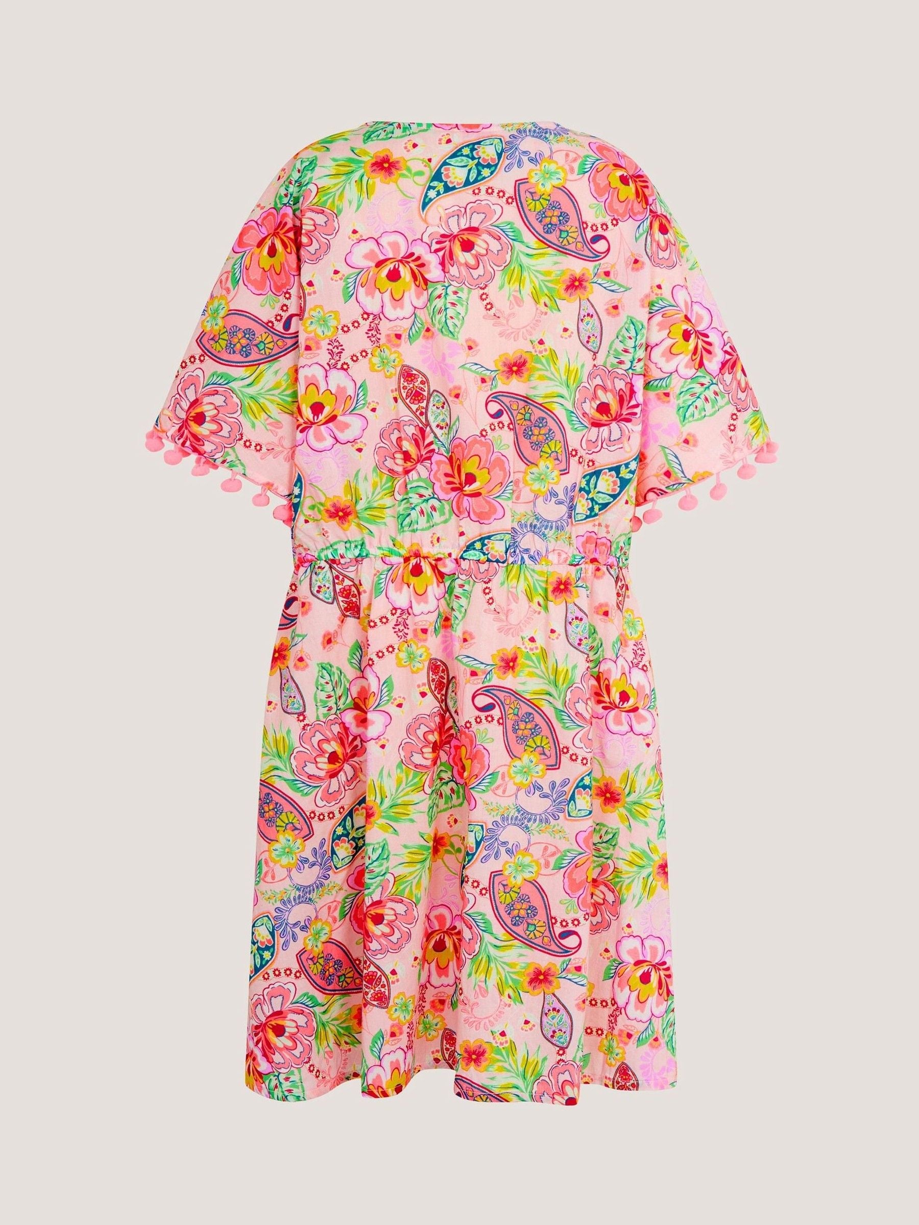 Dsiney Kidz - Monsoon Pink Paisley Print Pom Pom Kaftan image 2