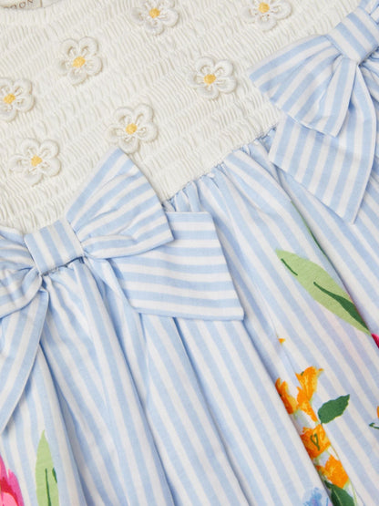 Monsoon Blue Baby Floral Print Cotton Dress image 3