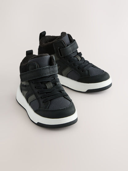 Dsiney Kidz - Black Standard Fit (F) Touch Fastening Elastic Lace Hi-Top Trainers image 1