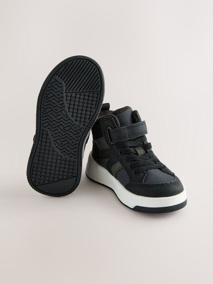 Dsiney Kidz - Black Standard Fit (F) Touch Fastening Elastic Lace Hi-Top Trainers image 5