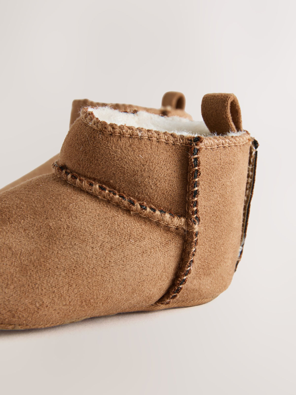 Tan Brown Suede Pull On Boots (0-2mths) - image 3