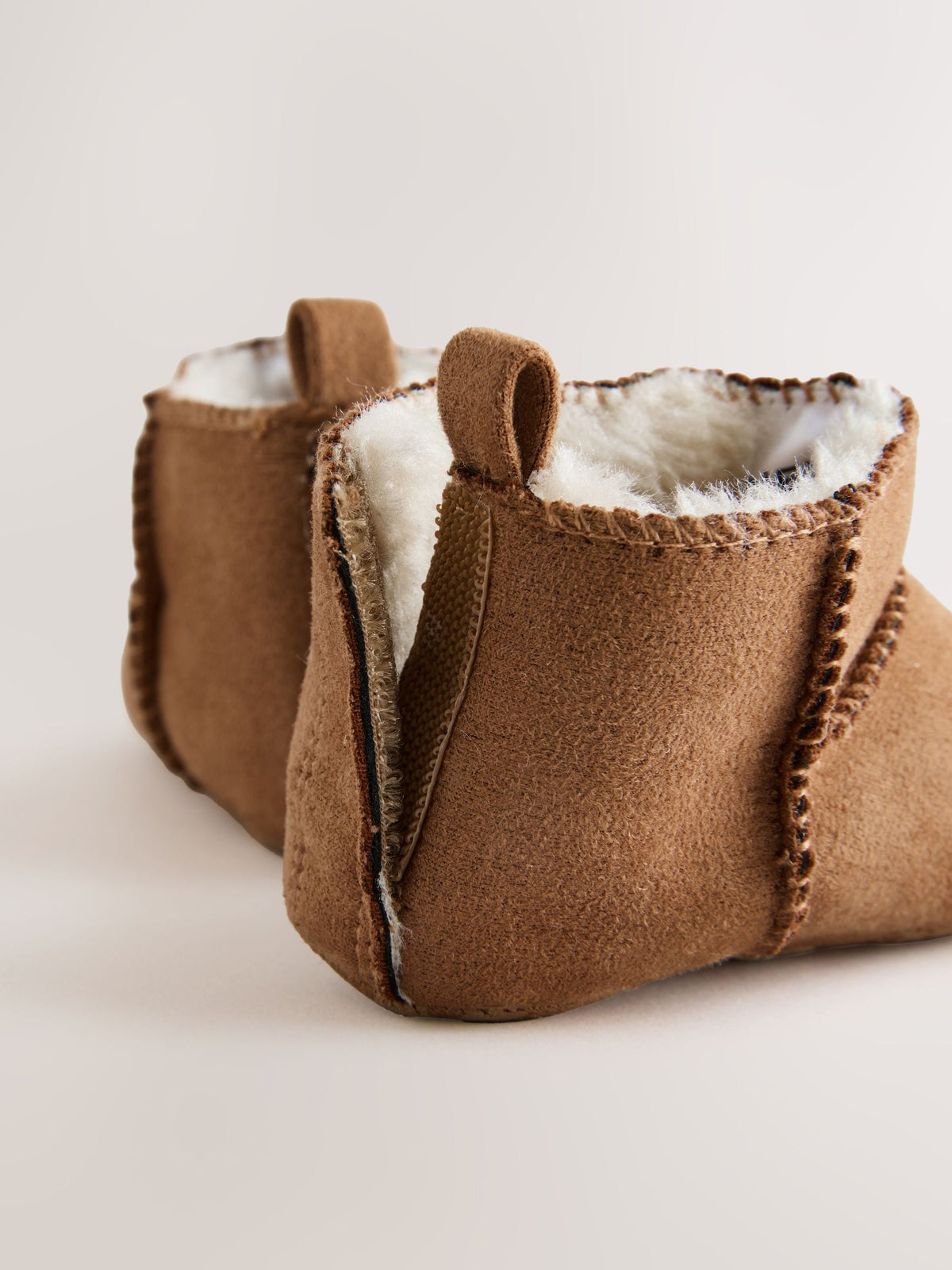 Tan Brown Suede Pull On Boots (0-2mths) - image 4