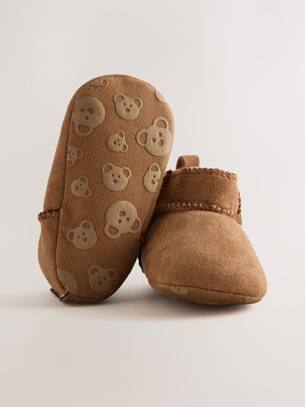 Tan Brown Suede Pull On Boots (0-2mths) - image 5