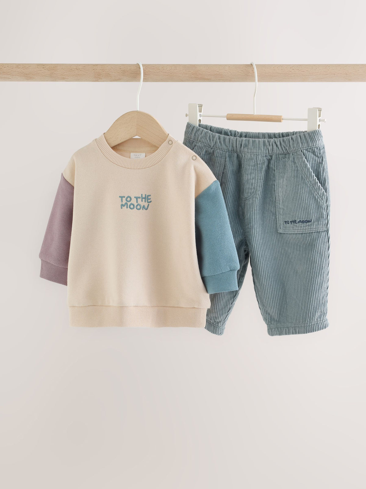Blue/Cream Stars Sweatshirt and Cord Trousers Baby Set 2 Piece (0mths-2yrs) - image 1
