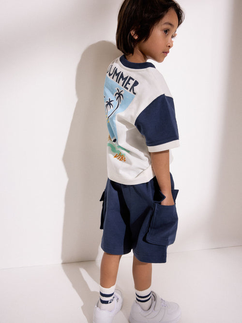 Polarn O. Pyret Blue Oversized Back Print T-Shirt image 1