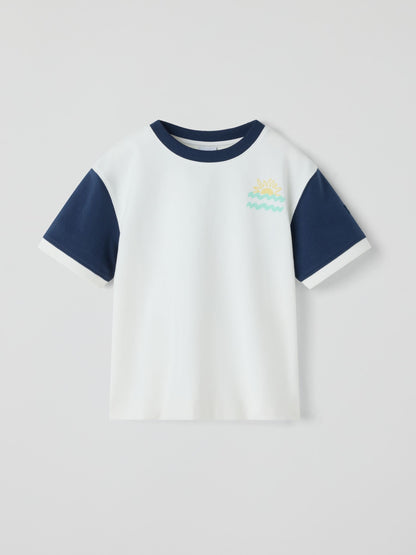 Polarn O. Pyret Blue Oversized Back Print T-Shirt image 2