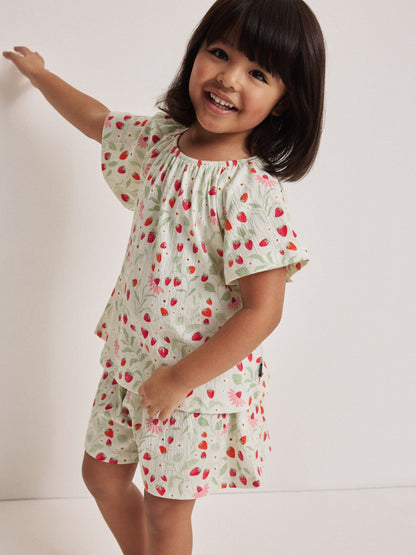 Dsiney Kidz - Polarn O. Pyret Green Strawberry Ruffle Top image 1