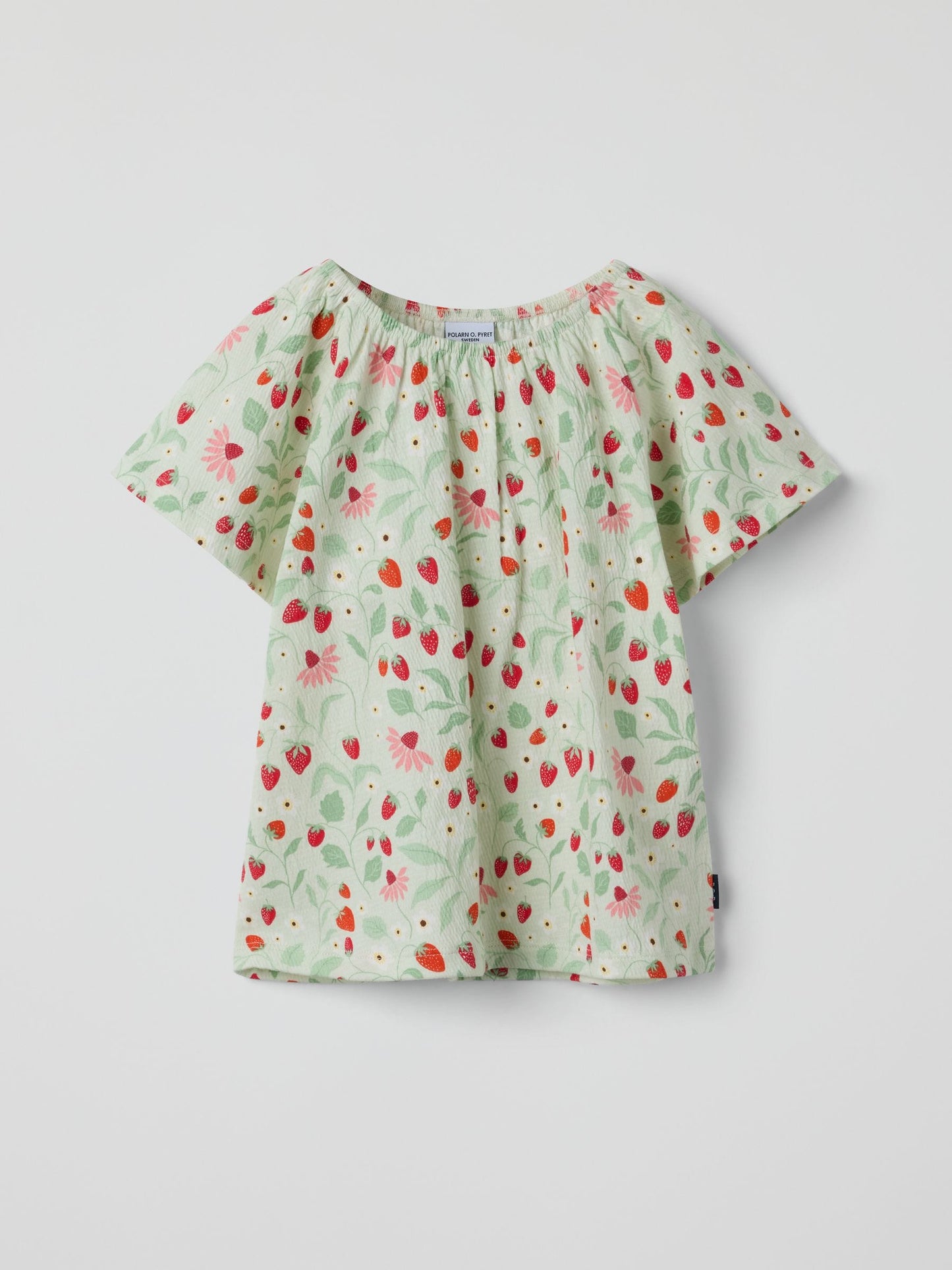 Dsiney Kidz - Polarn O. Pyret Green Strawberry Ruffle Top image 2