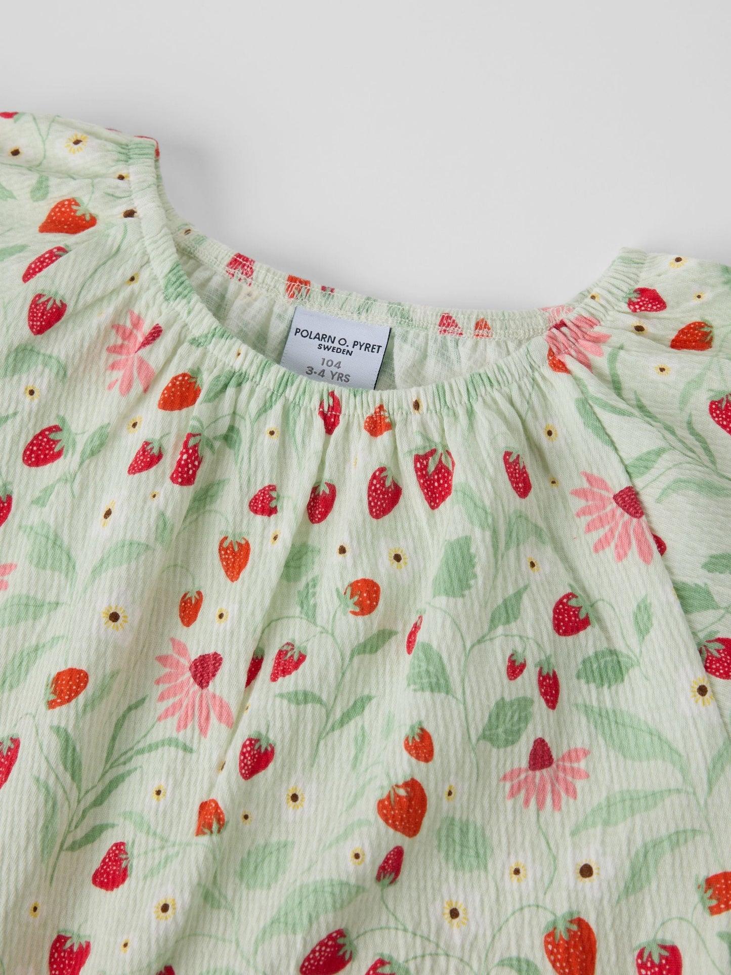Dsiney Kidz - Polarn O. Pyret Green Strawberry Ruffle Top image 3