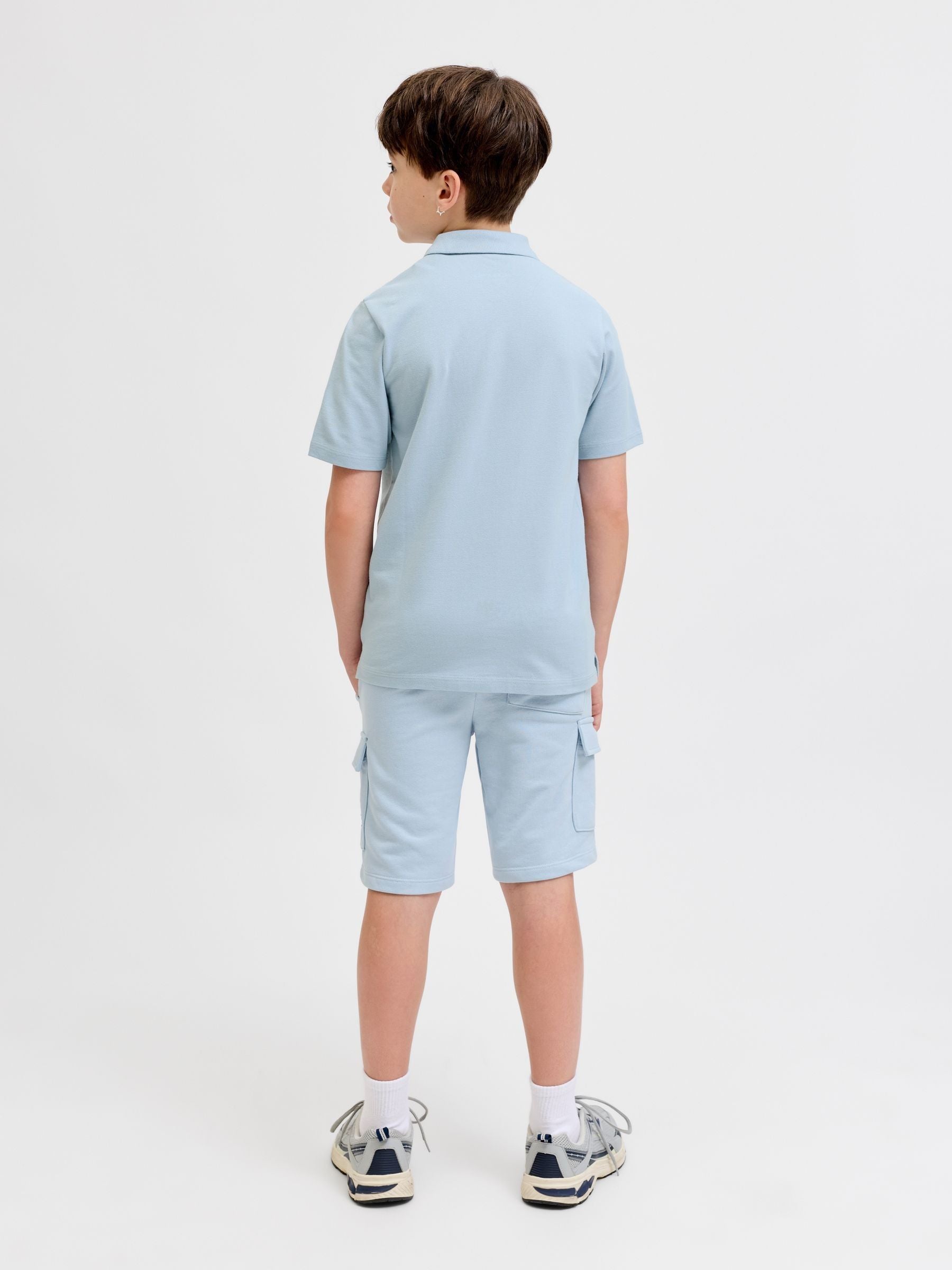 Dsiney Kidz - JACK & JONES JUNIOR Blue Polo Top And Sweat Shorts Set image 2