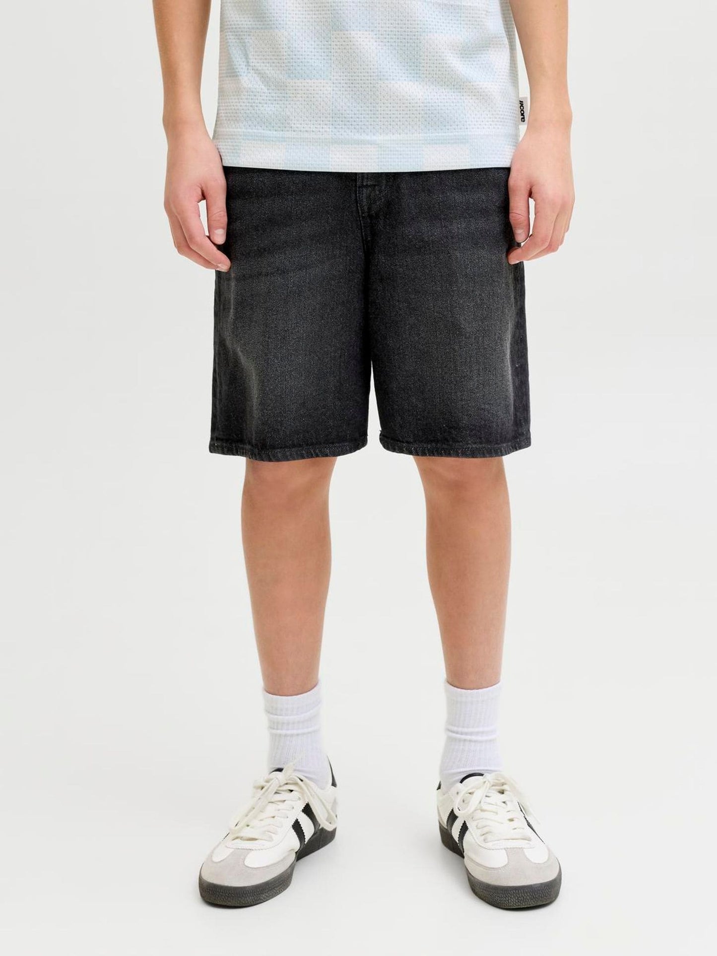 Dsiney Kidz - JACK & JONES JUNIOR Black Relaxed Fit Denim Shorts image 1