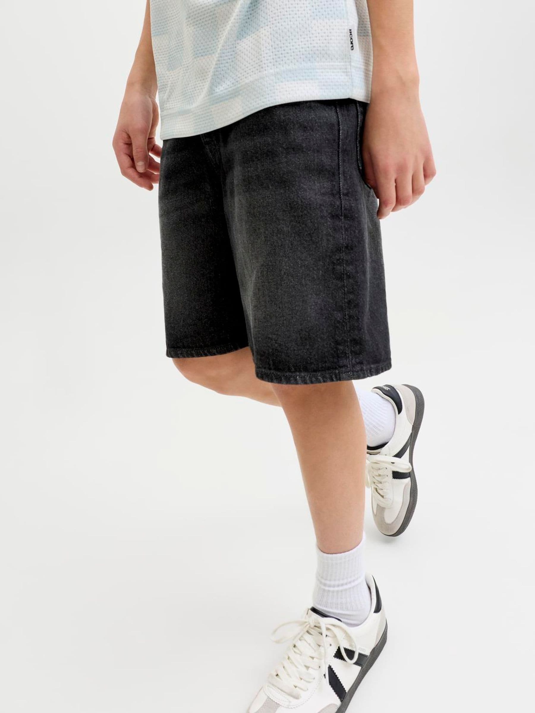 Dsiney Kidz - JACK & JONES JUNIOR Black Relaxed Fit Denim Shorts image 3