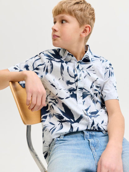 Dsiney Kidz - JACK & JONES JUNIOR White All Over Print Short Sleeve Shirt image 1