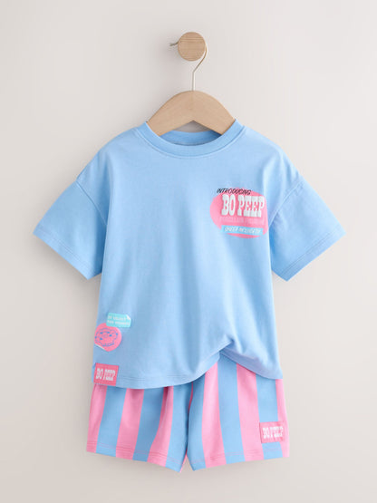 Blue/Pink Toy Story Bo Peep Short Sleeve T-Shirt and Shorts Set (3mths-7yrs) image 2