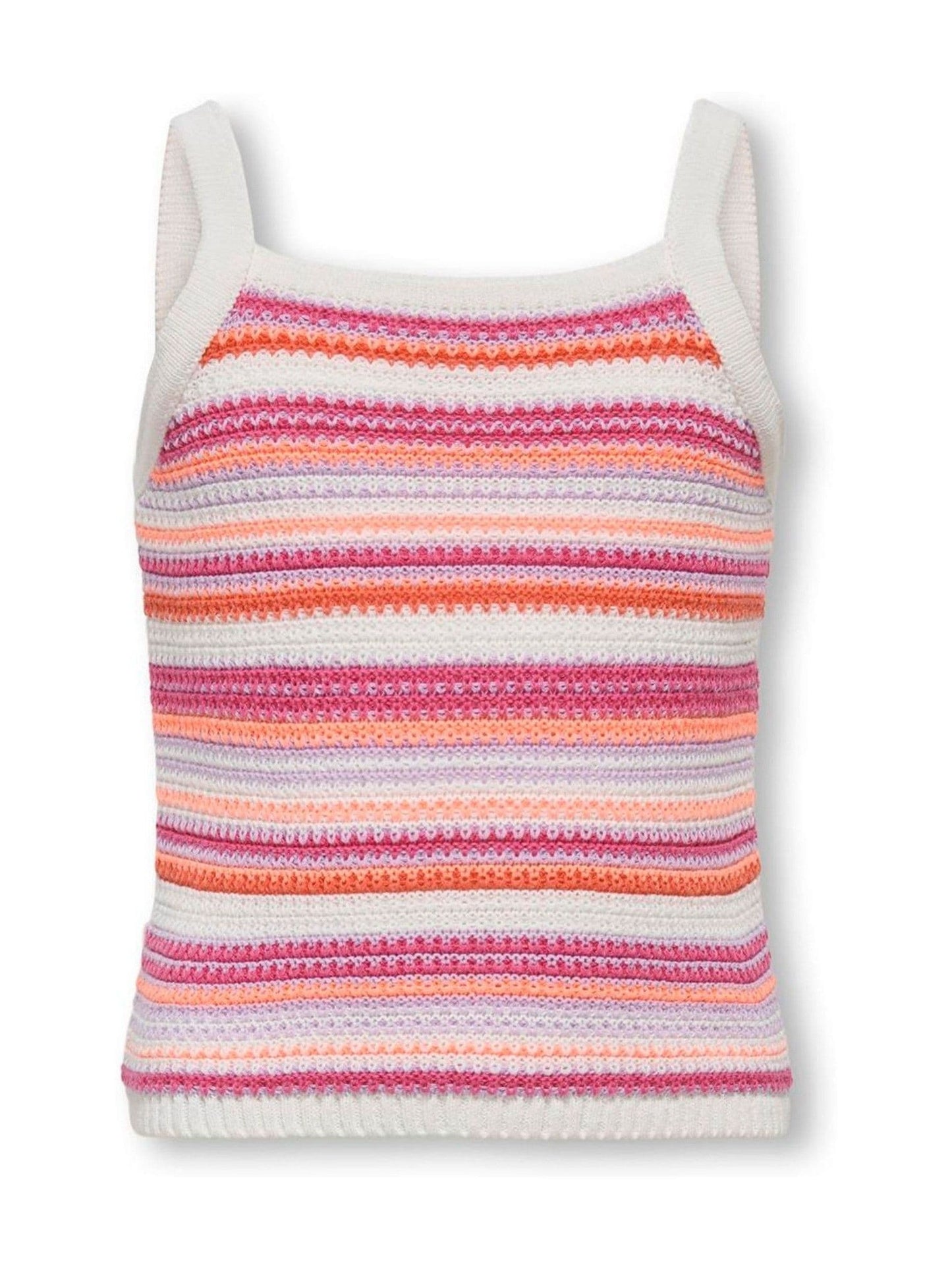 Dsiney Kidz - ONLY KIDS Pink Striped Crochet Strap Top image 1