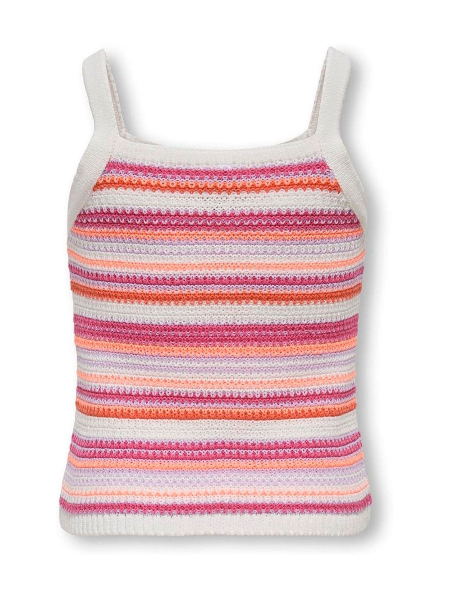 Dsiney Kidz - ONLY KIDS Pink Striped Crochet Strap Top image 2