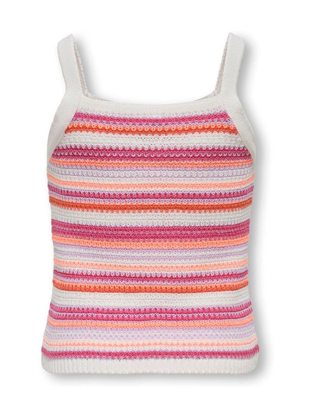 Dsiney Kidz - ONLY KIDS Pink Striped Crochet Strap Top image 2
