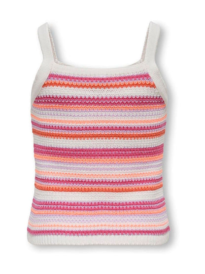 Dsiney Kidz - ONLY KIDS Pink Striped Crochet Strap Top image 2