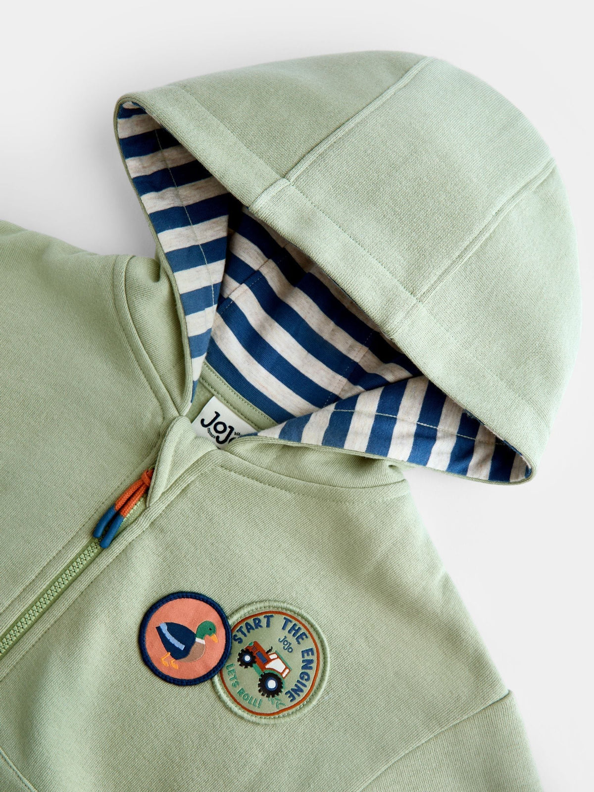 Dsiney Kidz - JoJo Maman Bébé Light Green Farm Badge Appliqué Hoodie image 3