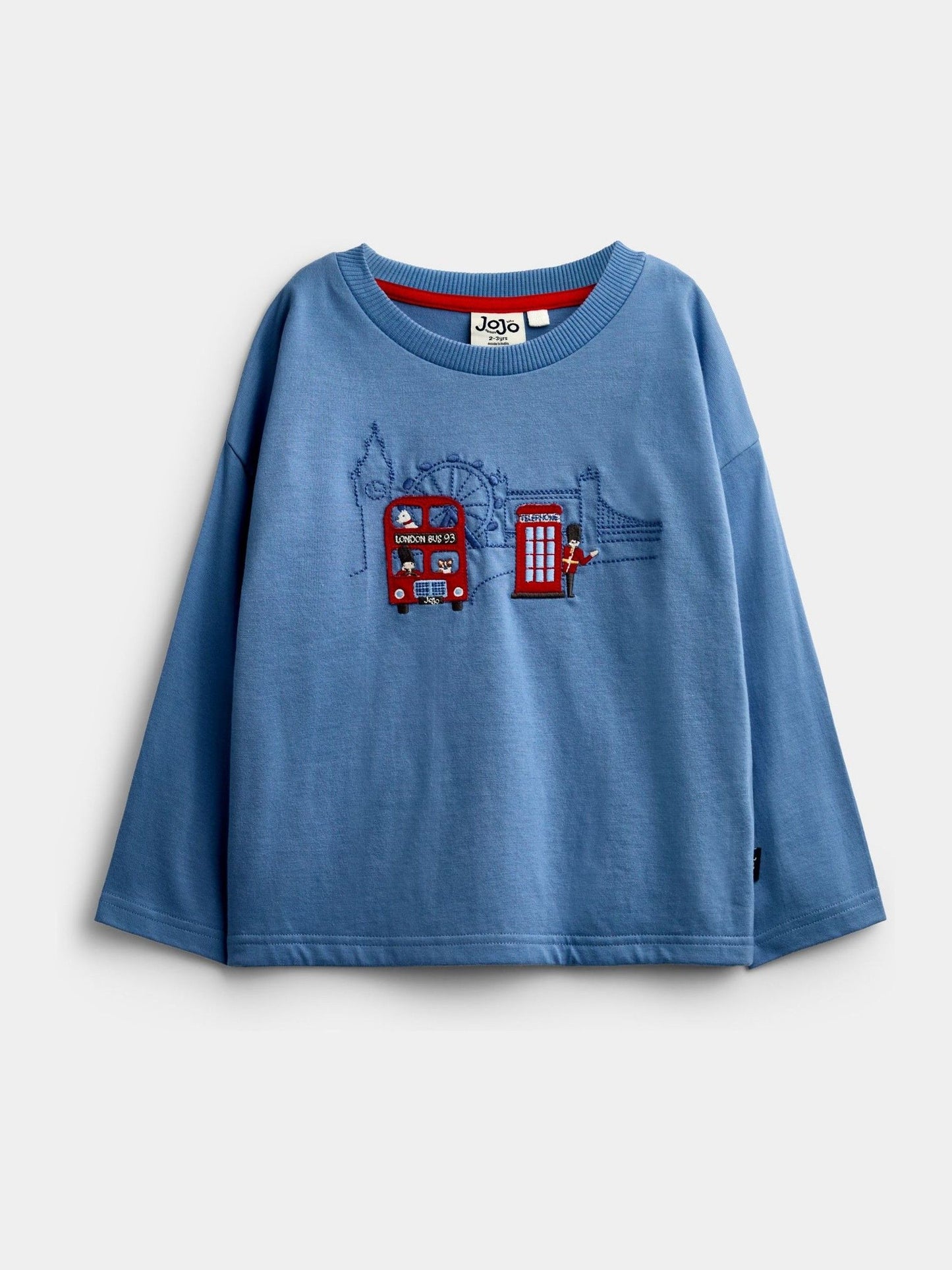 Dsiney Kidz - JoJo Maman Bébé Blue Marl London Bus Appliqué Top image 1