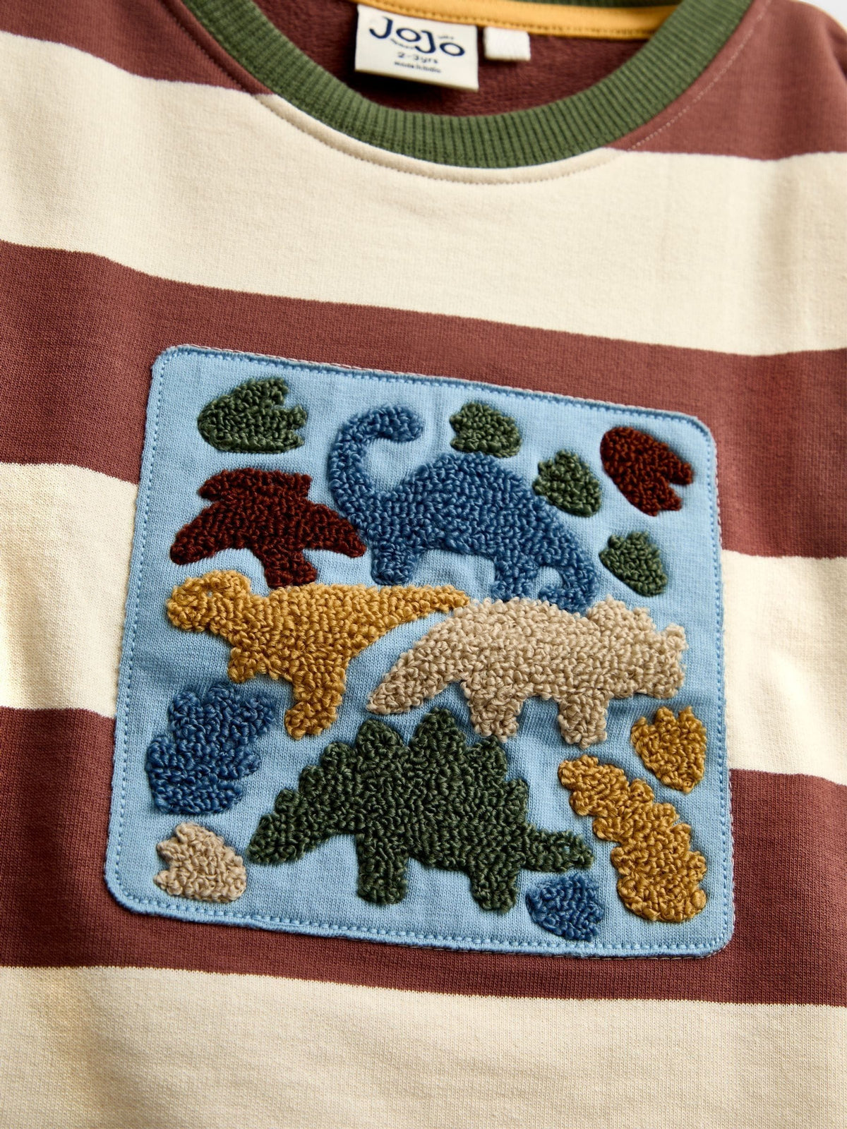 Dsiney Kidz - JoJo Maman Bébé Mid Brown Dino Appliqué Top image 3