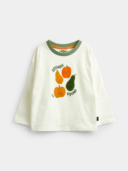 Dsiney Kidz - JoJo Maman Bébé Stone Pumpkin Long Sleeve Printed Top image 1