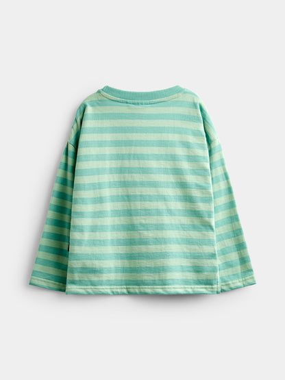 Dsiney Kidz - JoJo Maman Bébé Green Vegetable Long Sleeve Stripe Appliqué Top image 4