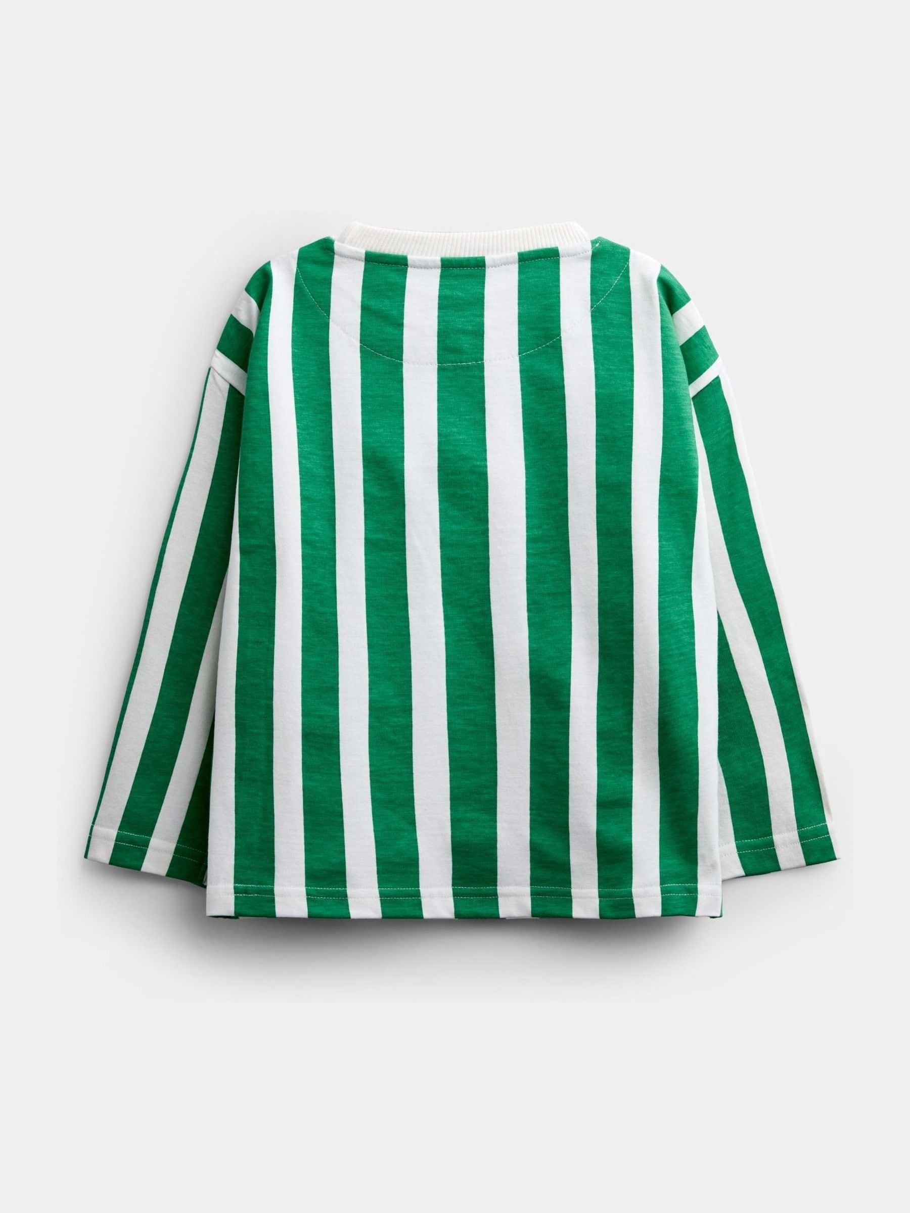 Dsiney Kidz - Jojo Maman Bébé Bright Green Pickleball Badge Striped Long Sleeve Top image 2