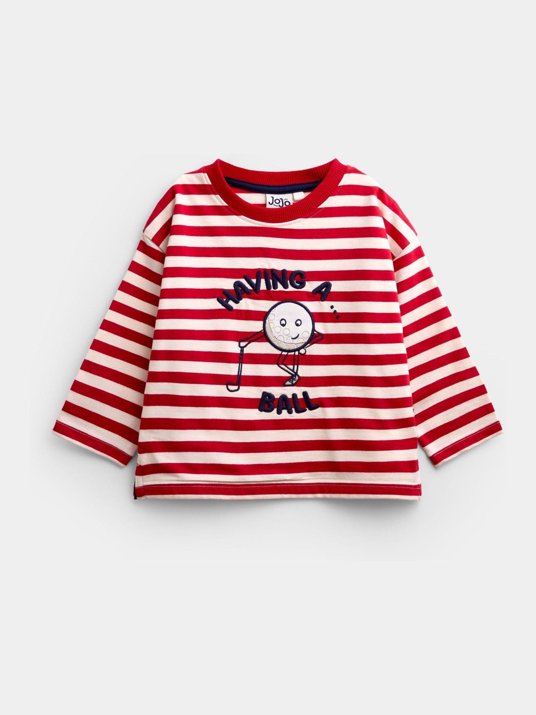 Dsiney Kidz - Jojo Maman Bébé Bright Red Golf Appliqué Stripe Top image 3