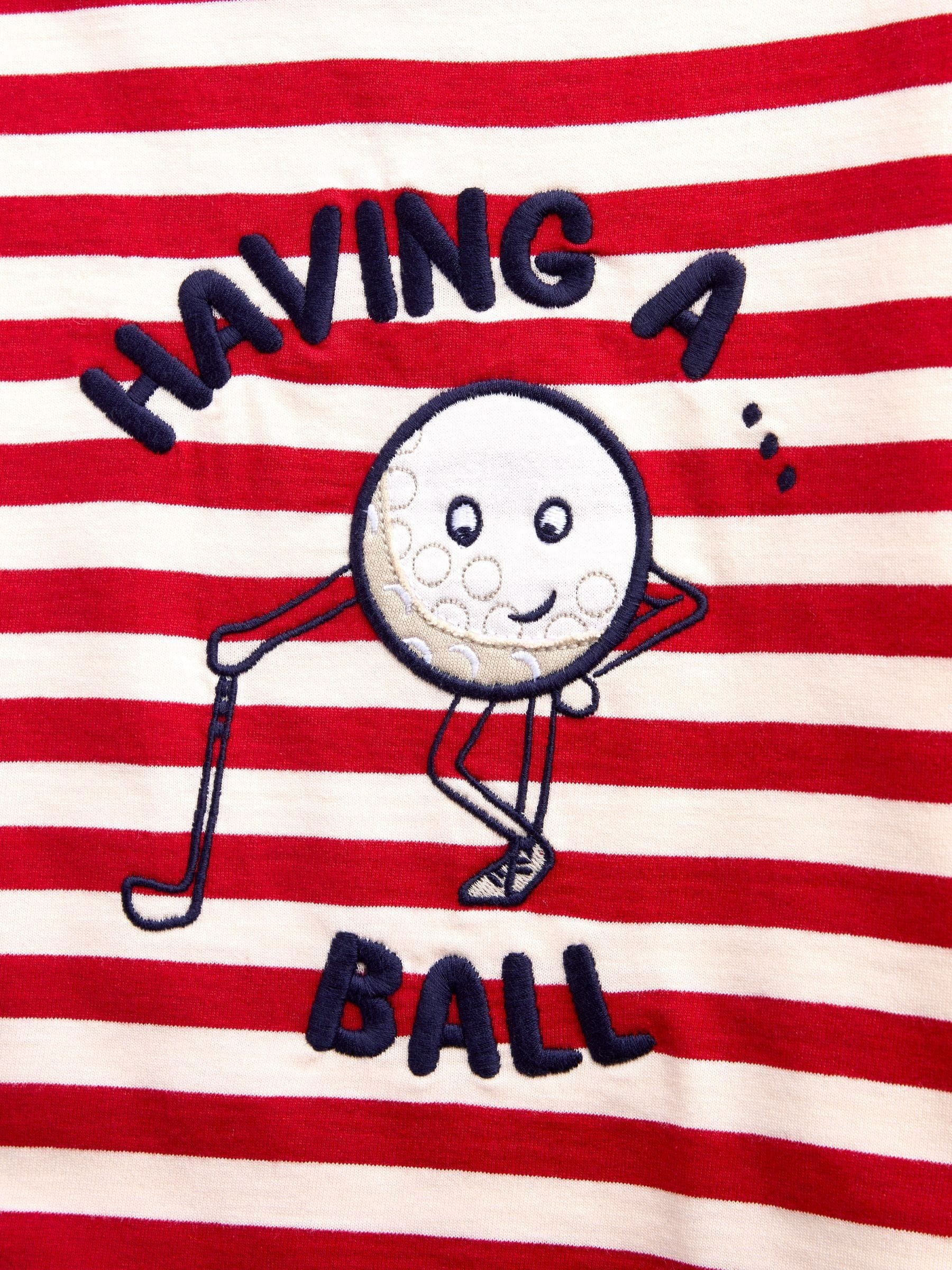 Dsiney Kidz - Jojo Maman Bébé Bright Red Golf Appliqué Stripe Top image 5
