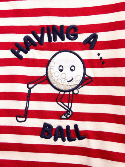 Dsiney Kidz - Jojo Maman Bébé Bright Red Golf Appliqué Stripe Top image 5