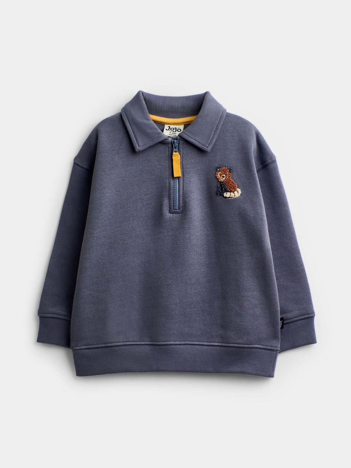 Dsiney Kidz - Jojo Maman Bébé Blue Panda Embroidered Half Zip Sweatshirt image 1