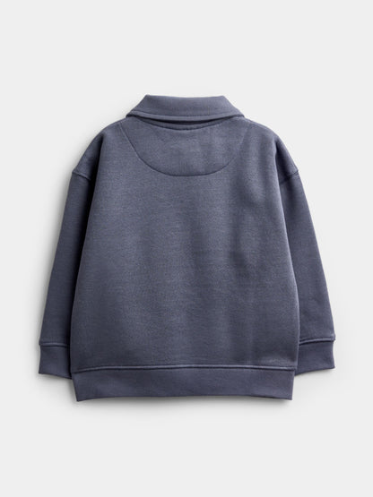 Dsiney Kidz - Jojo Maman Bébé Blue Panda Embroidered Half Zip Sweatshirt image 2